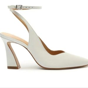SCHUTZ Shuri Leather Slingback Pump In White